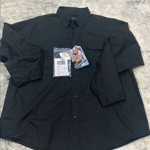 NWT 5.11 Tactical Men's Black Casual Button Down Shirt